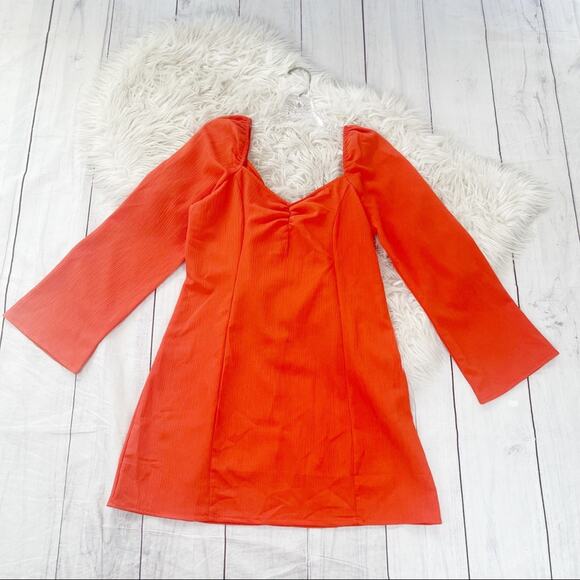 ASOS COLLUSION cheese cloth fit and flare puffed out sleeves  dress Size 10 - Picture 1 of 5